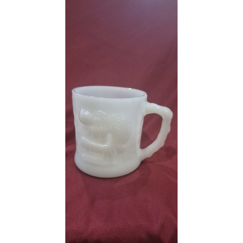 Vintage GROG B.C. Comic Fire King Coffee Mug  White Milk Glass  John Hart